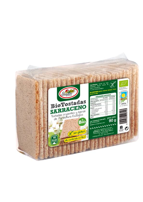 Productos Biológicos, Sustitutos del pan, Tostadas crujientes de trigo  sarraceno